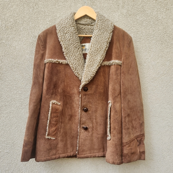 Lakeland Other - LAKELAND Men's Campus Coat Size 40 Penny Lane Leather Sherpa Lined Vintage 70s